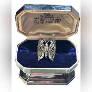 Lovely sterling silver 925 filagree butterfly ring